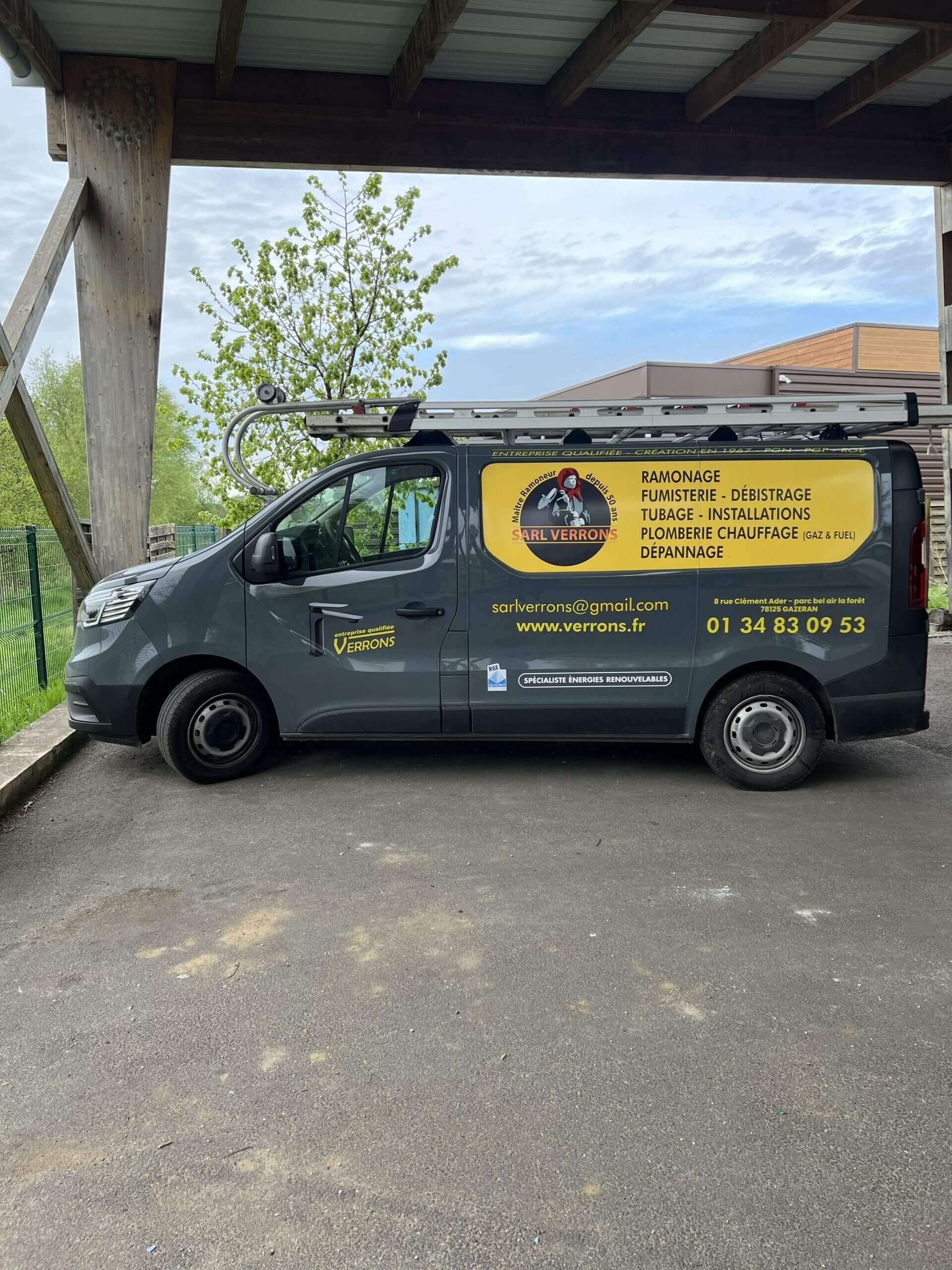 Verrons - utilitaire d'interventions chauffage, plomberie, ramonage